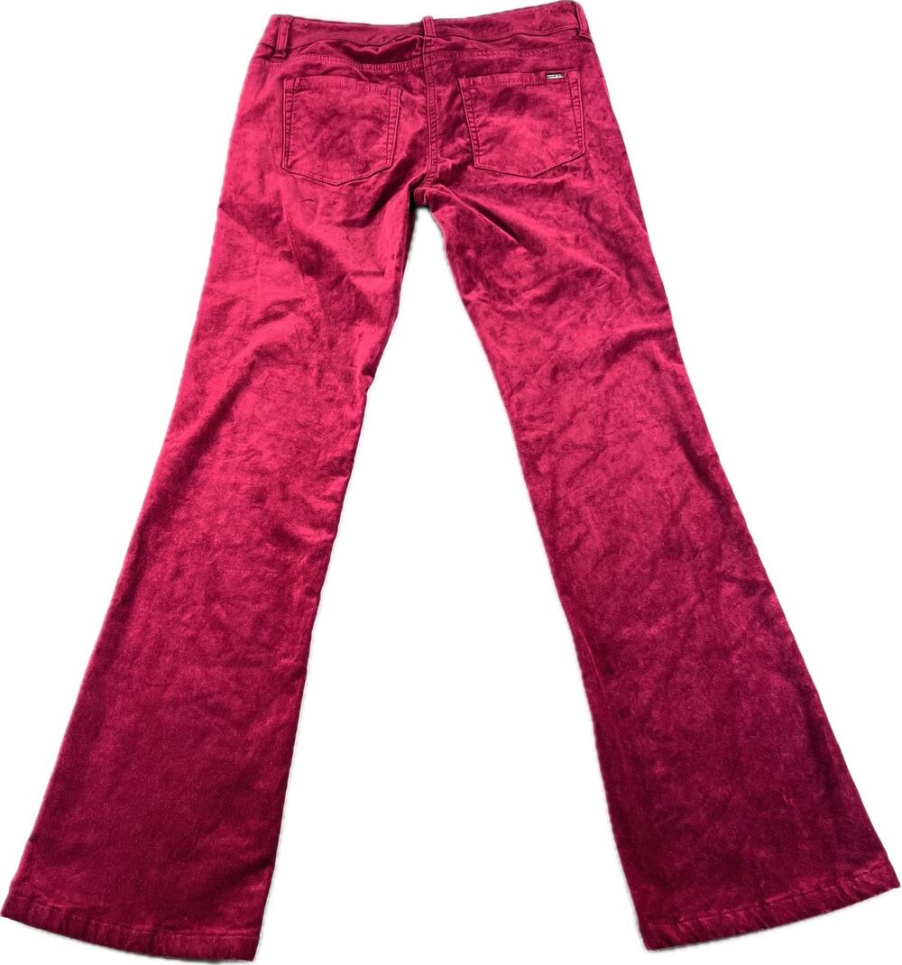 White House Black Market Noir Red Velvet Sleek Bootcut Pants Jeans 0R Burgandy